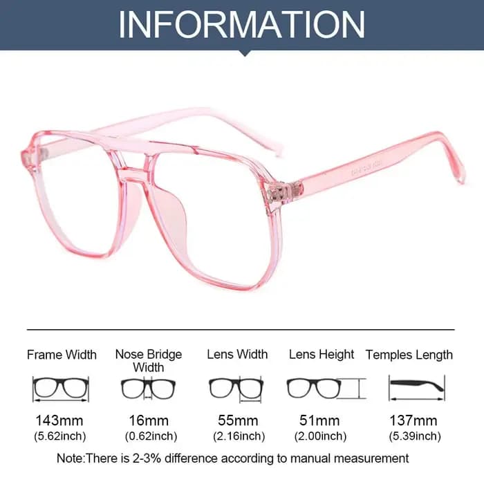 Lunettes transparentes anti-lumière bleue à double faisceau pour hommes et femmes