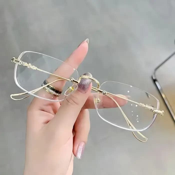 Lunettes carrées sans bords pour femmes et hommes