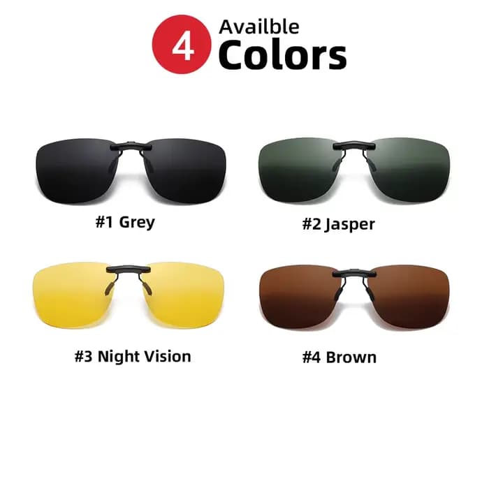 Lunettes de soleil polarisées à Clip carré pour femmes et hommes