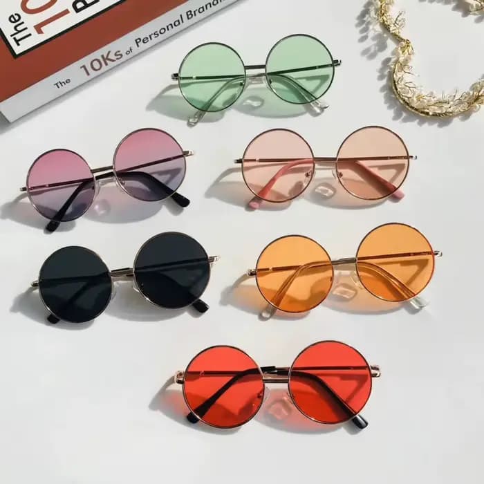 Lunettes de soleil rondes rétro pour enfants de 2 à 8 ans