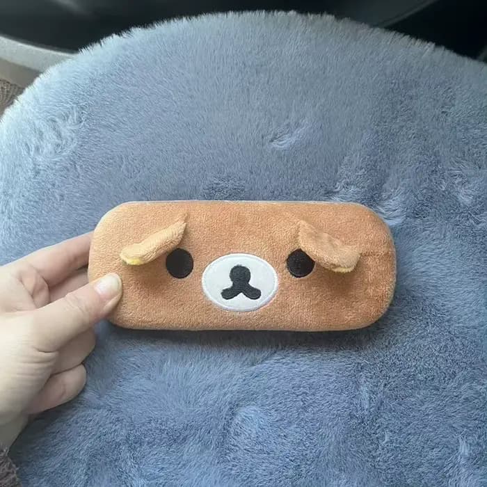 Étui à lunettes en peluche ours