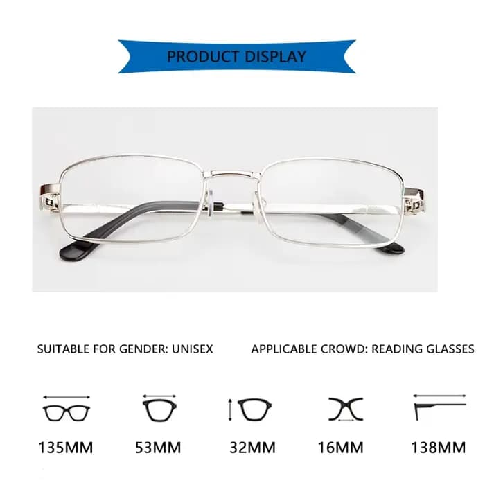 Lunettes de lecture à lentilles en verre véritable pour hommes et femmes, carrées, monture complète, presbytes, anti-rayures, dioptrie + 1.5 2.0 2.5