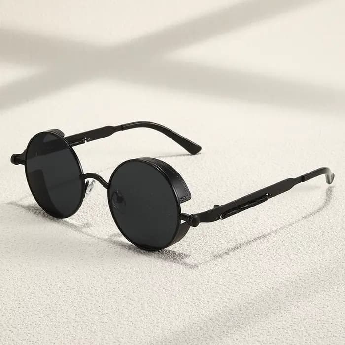 Steampunk mode hommes rétro lunettes de soleil rondes