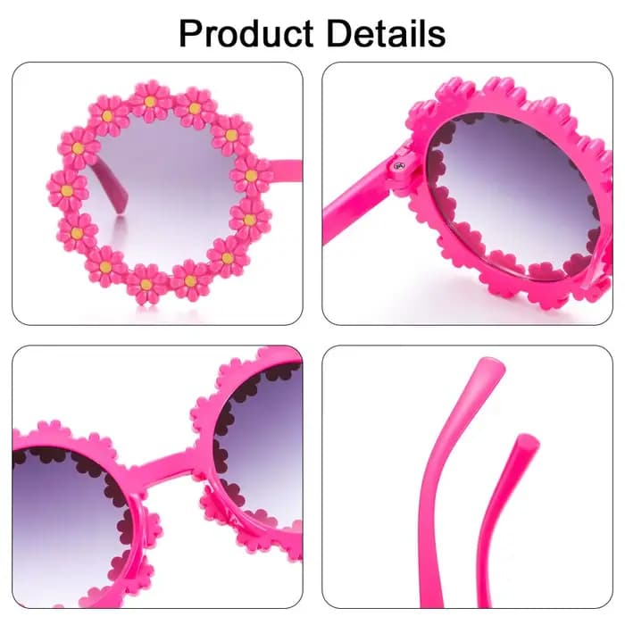 Lunettes de soleil rondes à fleurs pour enfants