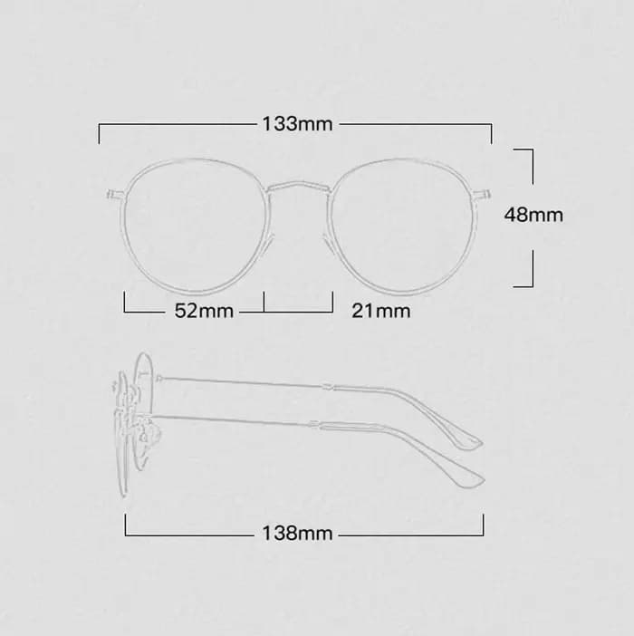 Lunettes de soleil rondes en métal teinté pour myopie
