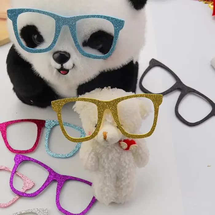 Cadre de lunettes à paillettes brillantes, 20 pièces, appliqué pour bricolage, lunettes de fête de noël et accessoires, Patch de matériaux