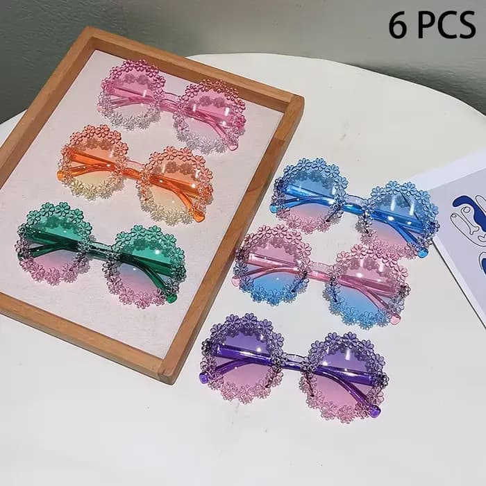 GM LUMIAS lunettes de soleil en forme de fleur pour les filles 2025 élégant multicolore décor nuances enfants Ins à la