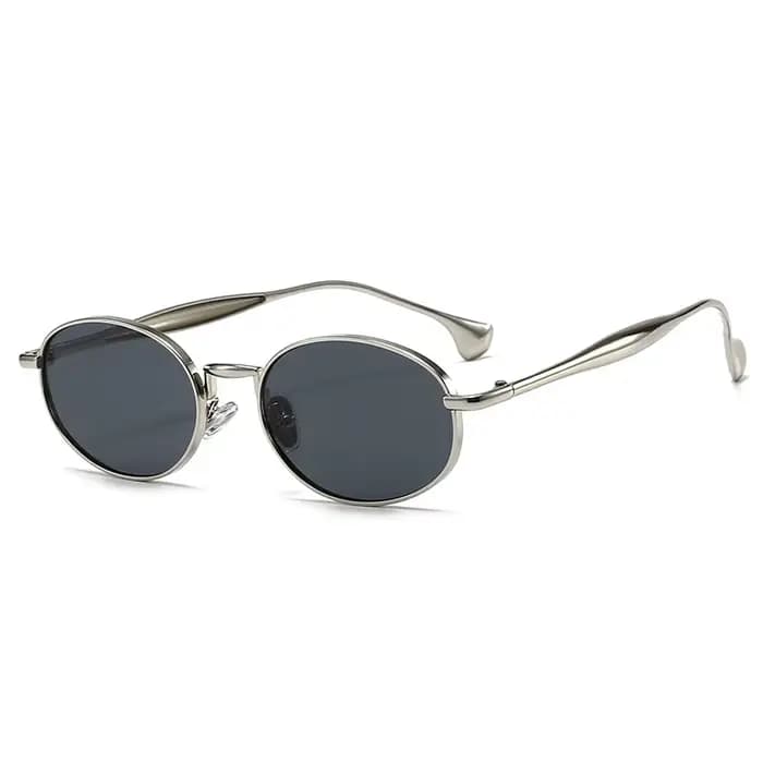 Lunettes de soleil ovales en métal