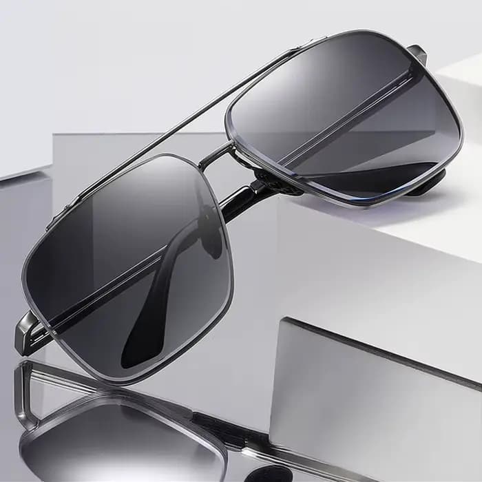 Nouvelle mode pilote lunettes de soleil pour hommes Vintage dégradé grand cadre