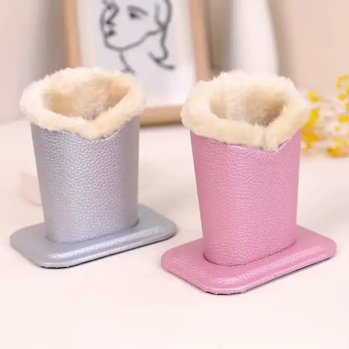 Support de lunettes doublé de peluche