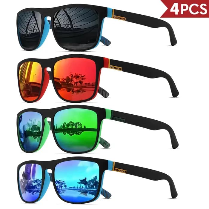 Lunettes de soleil de sport polarisées carrées classiques pour hommes