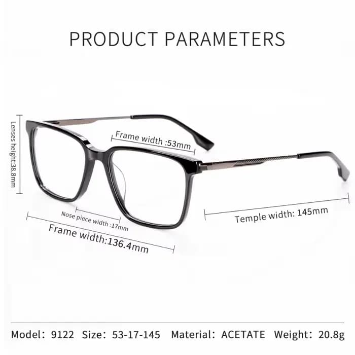 Lunettes optiques rectangulaires pour femmes