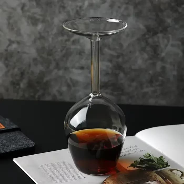 Verre à vin inversé 400 ml, sans plomb, à long pied, pour vin rouge, verres à champagne vintage, verres à cocktail classiques