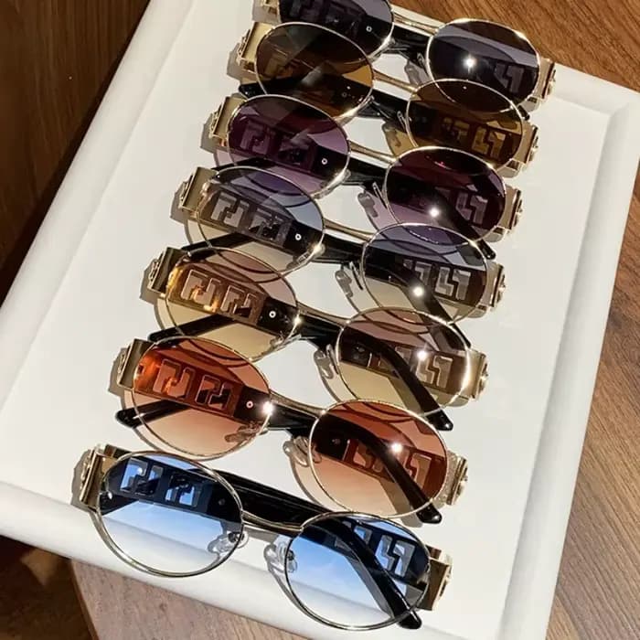 Lunettes de soleil de luxe en métal pour hommes et femmes