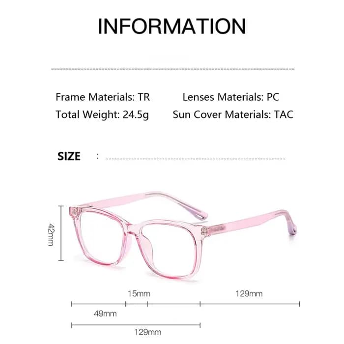 Lunettes de soleil carrées 2 en 1 pour enfants