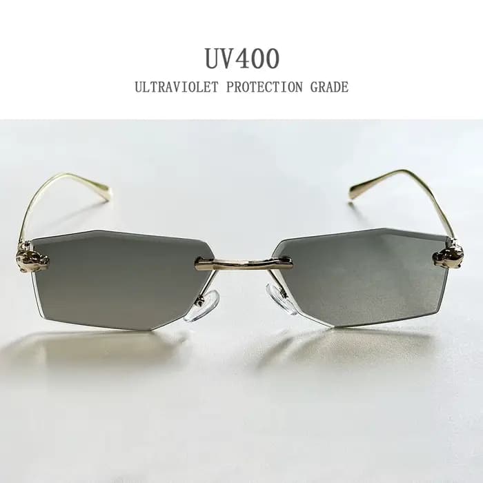 2026 Lunettes De Soleil sans monture Femmes Vintage Luxe