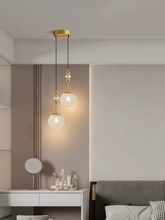 Moderne vitré eau impression verre Restaurant lustre chambre chevet lustre ouest Restaurant café éclairage lampes décoratives