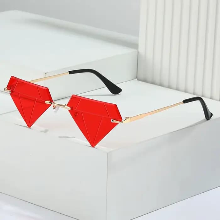 Lunettes de soleil en forme de diamant triangle pour femmes et hommes