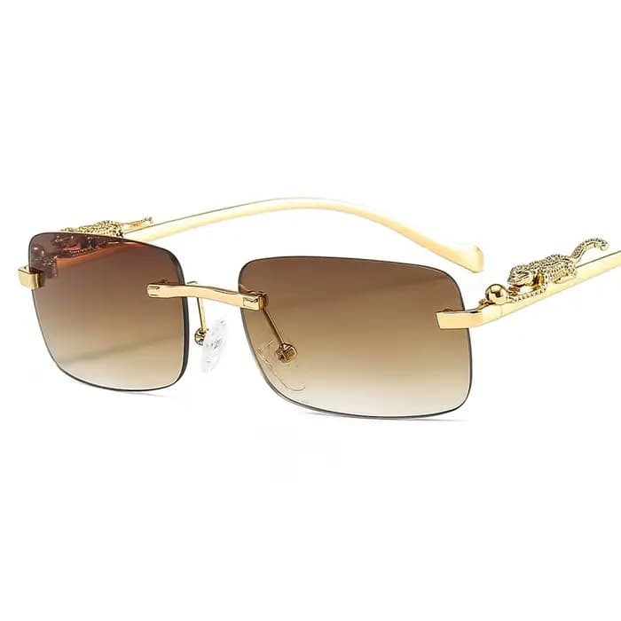 Lunettes de soleil carrées sans monture pour hommes et femmes