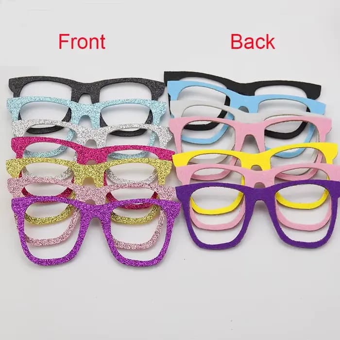 Cadre de lunettes à paillettes brillantes, 20 pièces, appliqué pour bricolage, lunettes de fête de noël et accessoires, Patch de matériaux