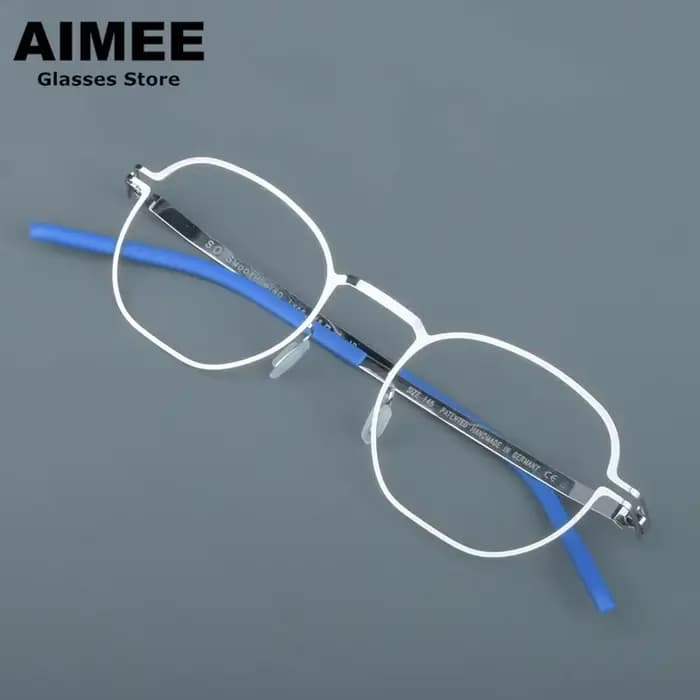Garantie à vie pas de décoloration hommes lunettes carrées polygone marque allemande ultralégères sans vis