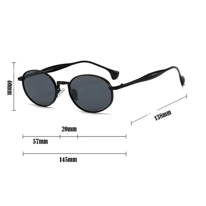 Lunettes de soleil ovales en métal