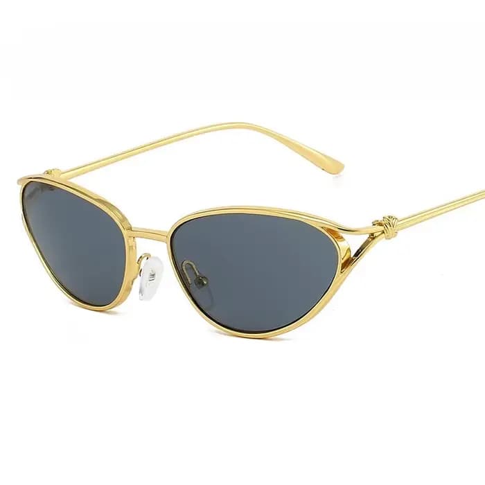 Lunettes de soleil œil de chat tendance pour femme avec petite monture métallique
