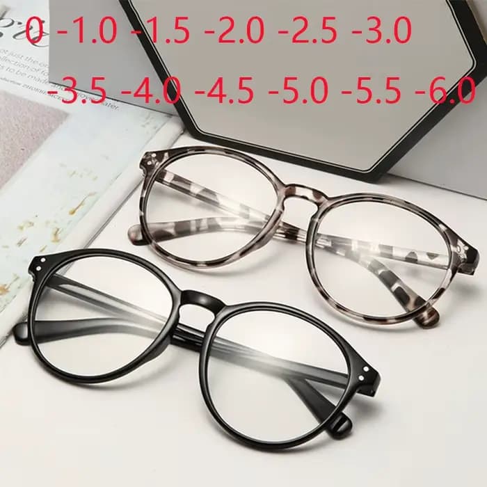Dioptrie 0 à-6.0 Fini Myopie Lunettes Femmes Floral Rond Myope Lunettes Myopie Optique Spectacle Cadre Dames
