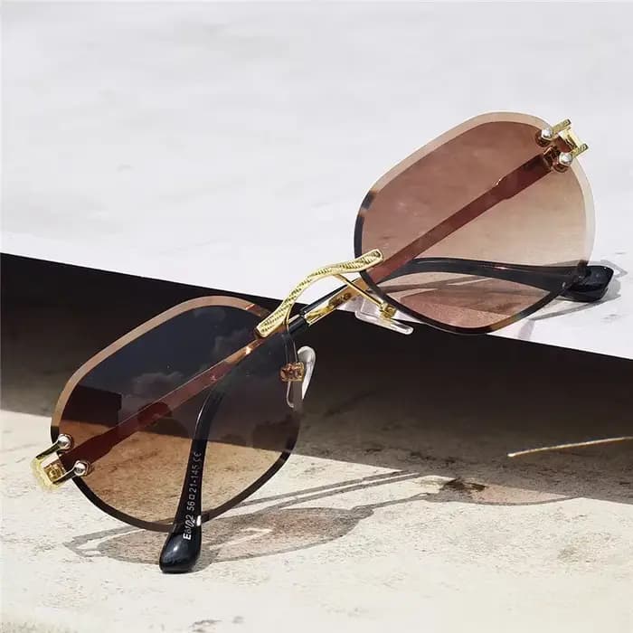 Lunettes de soleil bleues sans cadre pour hommes et femmes