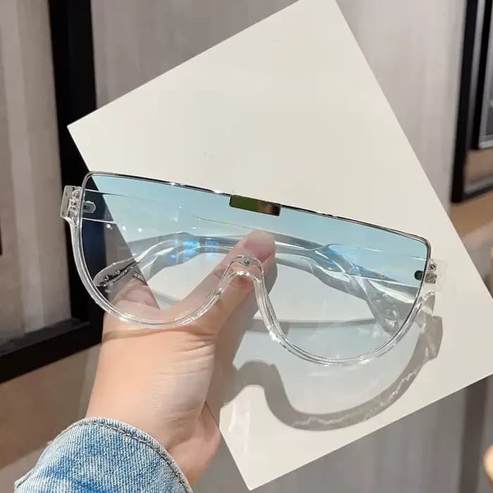 Lunettes de soleil vintage semi-rondes pour femmes