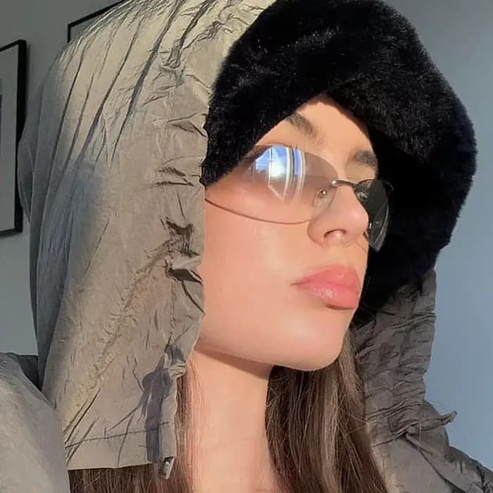 Lunettes de soleil ovales sans monture pour femmes