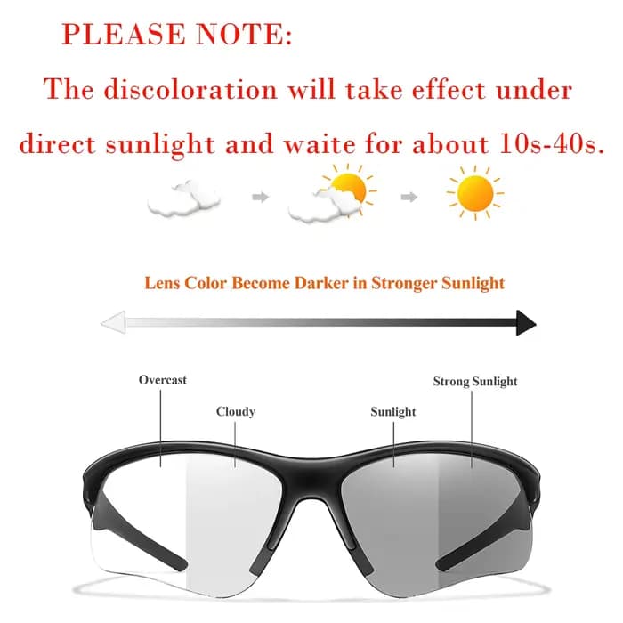 Lunettes de soleil photochromiques de Style tendance pour hommes femmes en plein air vtt vélo cyclisme