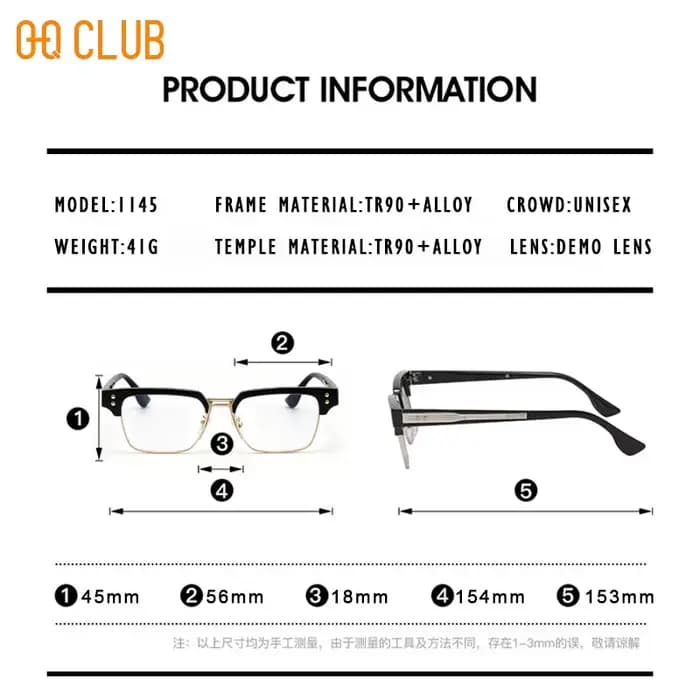 O-Q CLUB Lunettes de lecture vintage semi-cerclées pour hommes et femmes