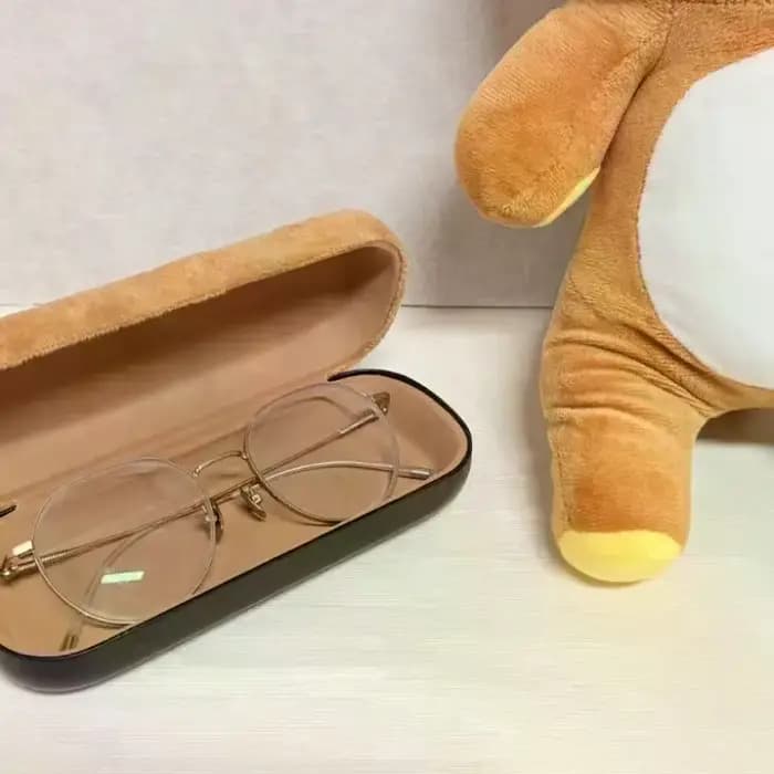 Étui à lunettes en peluche ours