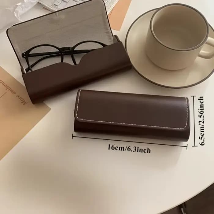 Étui à lunettes café vintage – Porte-lunettes portable léger