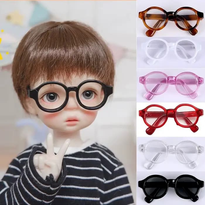 Mini lunettes à beurre multicolores, 4.5 cm/1.77 pouces, miniatures, monture ronde en plastique, accessoire jouet pour enfants