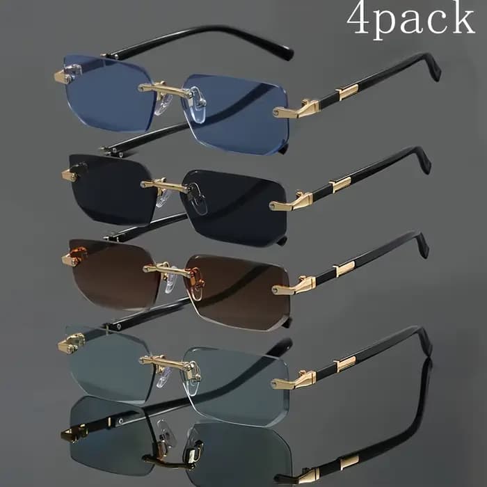 4 paires de lunettes de mode compactes et élégantes sans monture