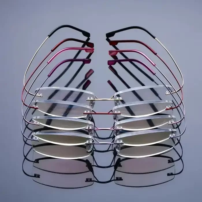 Lunettes de lecture sans cadre en titane pour hommes et femmes