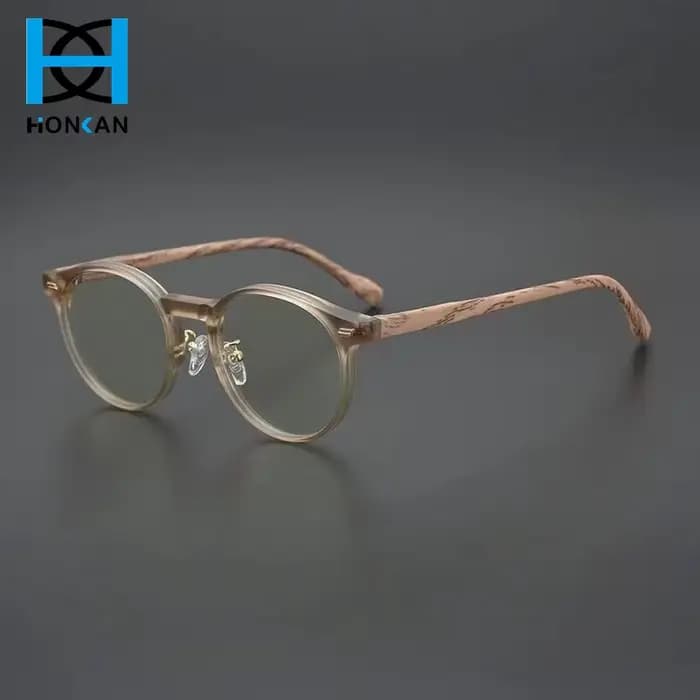 Monture de lunettes rétro avec Grain de bois
