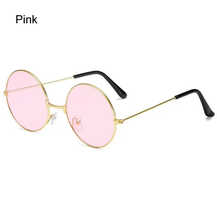 Lunettes de soleil rondes en métal pour femmes et hommes, style disco hippie