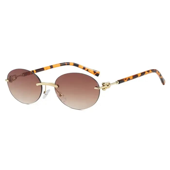 Lunettes de soleil ovales sans bords pour femmes