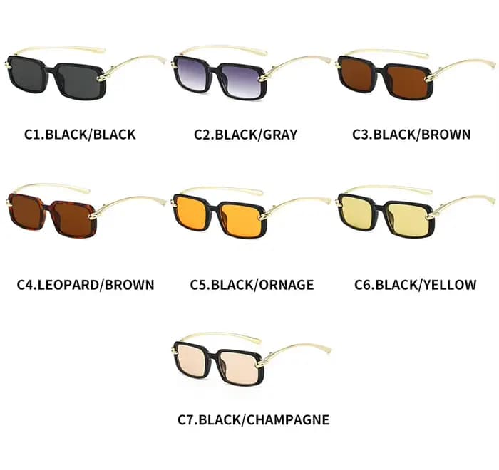 2026 Nouvelles lunettes carrées rétro tendance | Détail de noeud doré et tempes métalliques | Style Edgy-Girly Y2K