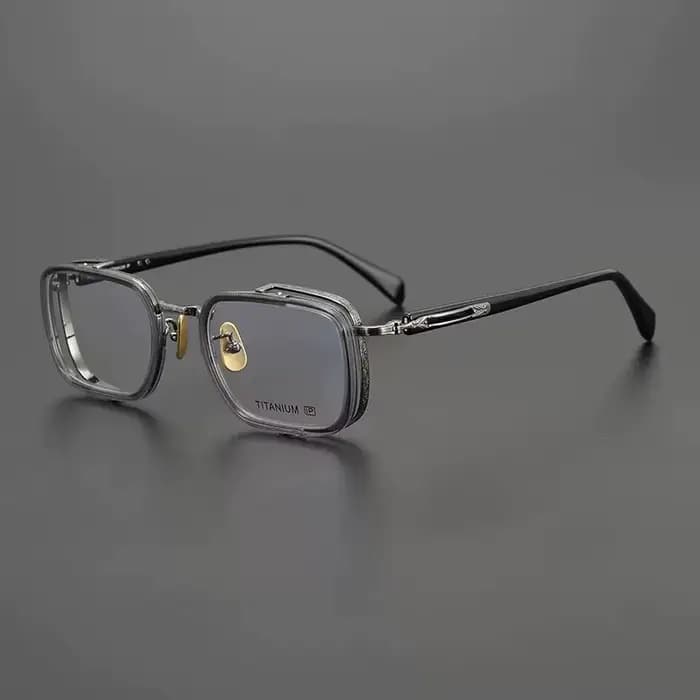 Vintage acétate titane lunettes cadre hommes carré Prescription myopie