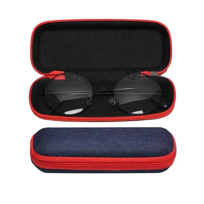 EVA fermeture éclair lunettes boîte Denim myopie