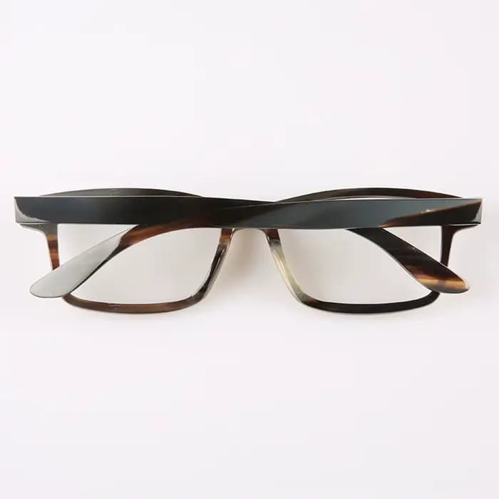 Nilerun Business personnalisé à la main grand Rectangle carré véritable corne naturelle lunettes minces