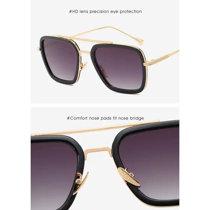 Lunettes de soleil à monture carrée punk pour hommes et femmes
