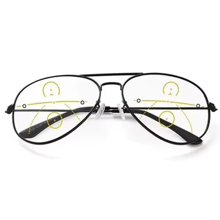 Lunettes de lecture multifocales photochromiques à grande monture – Alliage de cuivre