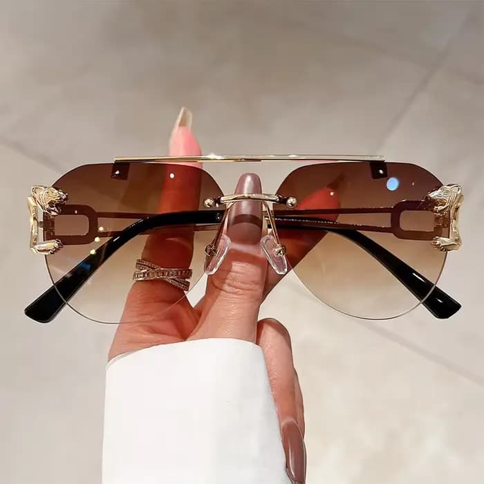 Lunettes de soleil vintage sans monture pour femmes