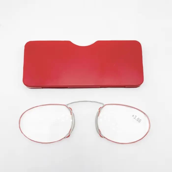 Lunettes de lecture en mousse sans monture avec étui en alliage pour hommes et femmes + 1 + 1.5 + 2 + 2.5 + 3