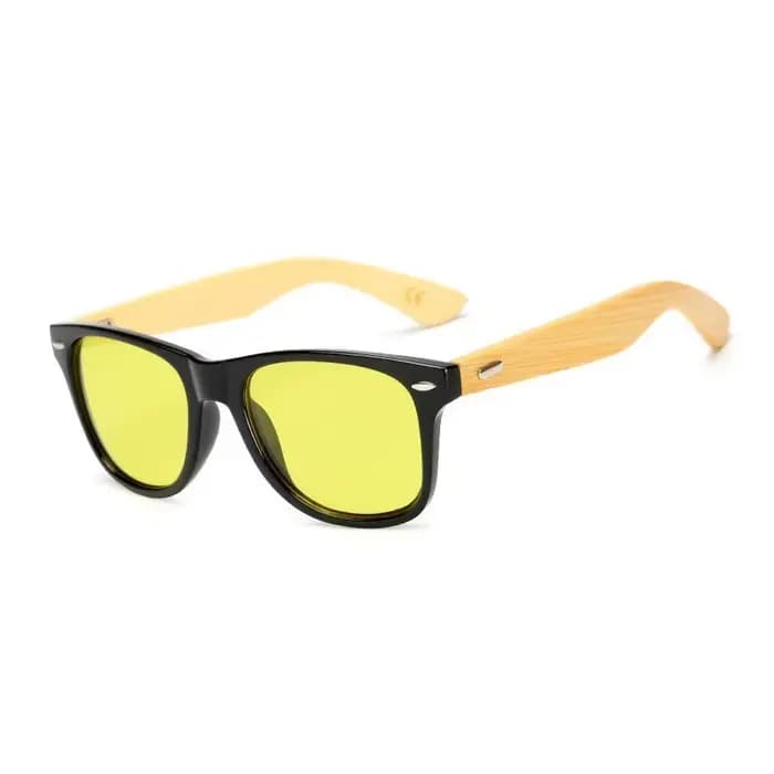 Lunettes de soleil carrées en bambou vintage pour hommes et femmes
